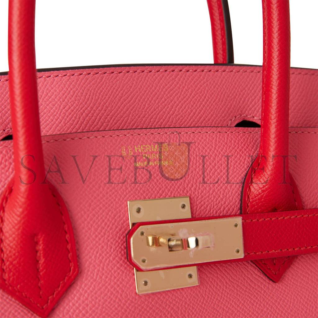 H**mes special order (hss) birkin 30 rose azalee and rouge de coeur epsom permabrass hardware( 30cm*22*16cm)