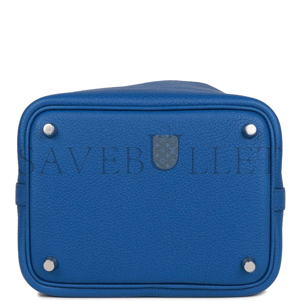 H**mes picotin lock 18 bleu france clemence gold hardware (18*13*18cm)