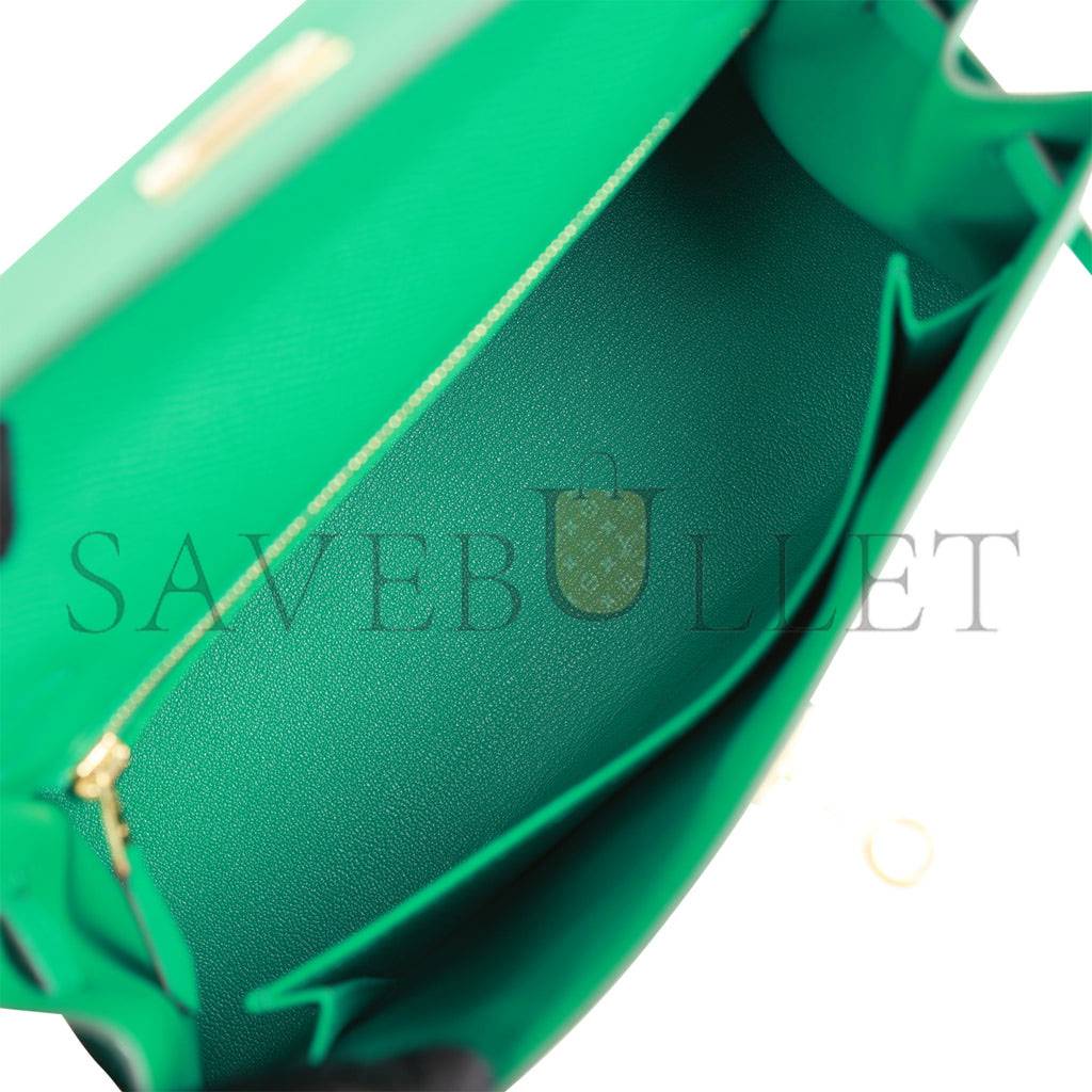 H**mes kelly sellier 25 vert jade epsom gold hardware handmade (25*17*7cm)