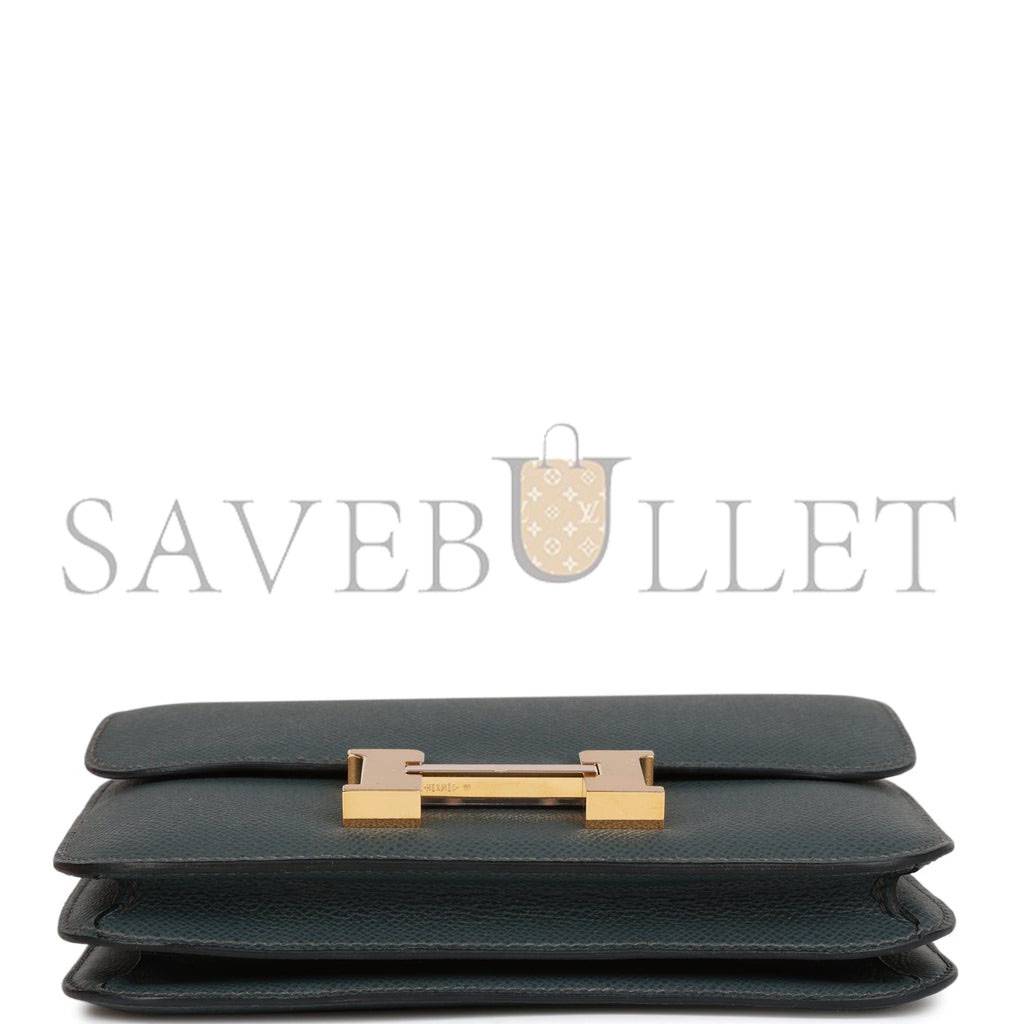 H**mes pre-loved H**mes constance 18 bleu orage epsom gold hardware (18*16*5cm)