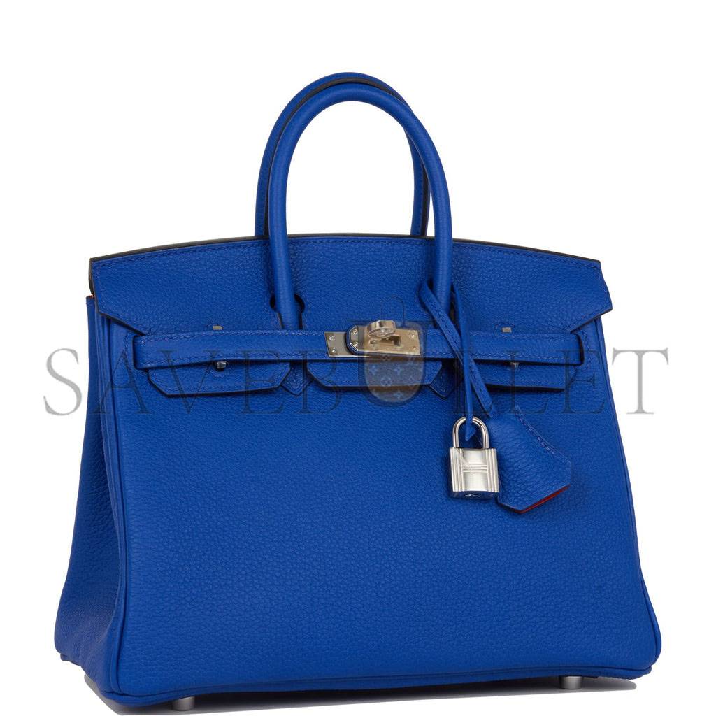 H**mes birkin 25 bleu royal verso togo palladium hardware handmade (25cm)