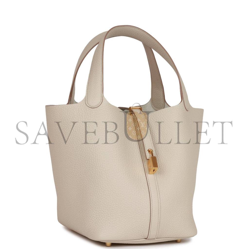 H**mes picotin lock 22 beton clemence gold hardware (22*21*18cm)