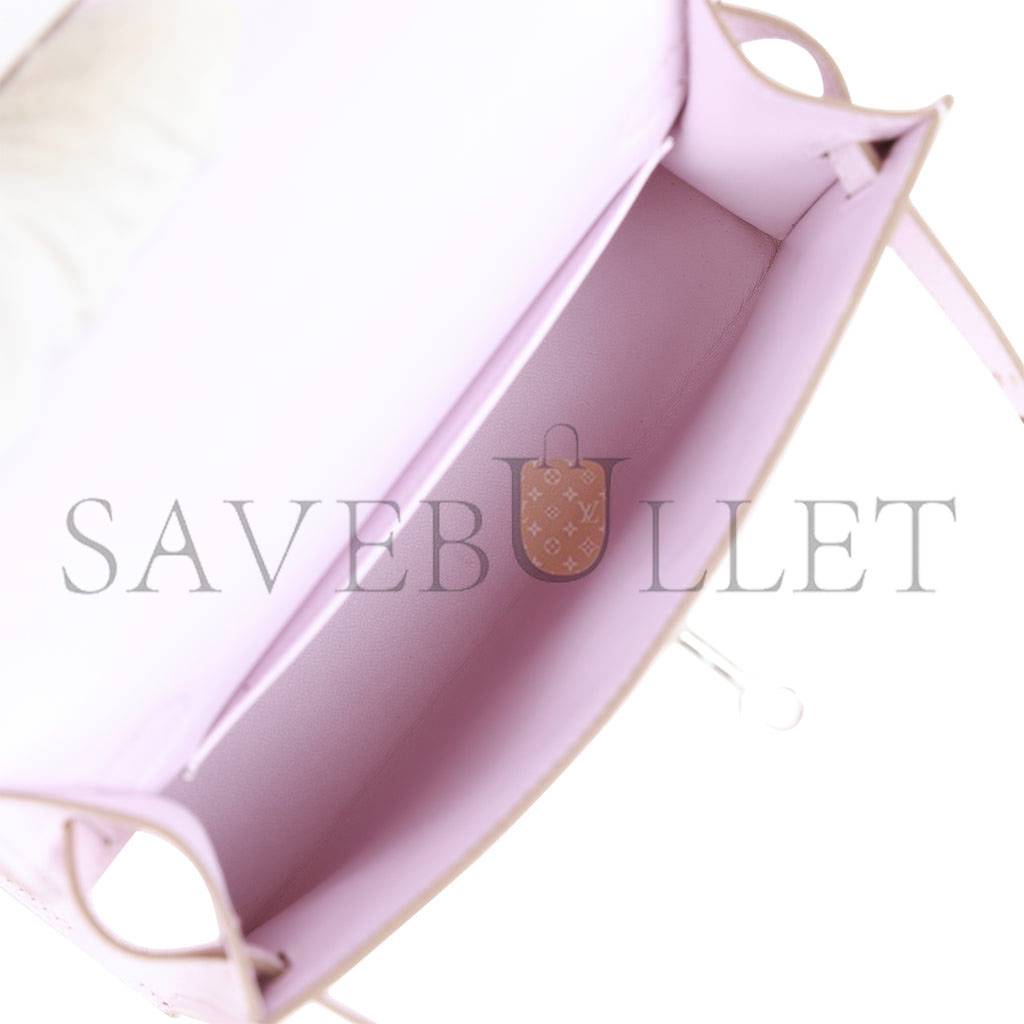 H**mes mini kelly sellier 20 mauve pale epsom palladium hardware (19*12*5.5cm)