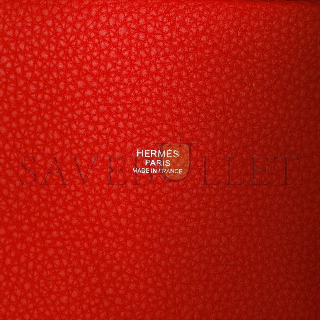 H**mes picotin lock 18 vermillion clemence palladium hardware (18*13*18cm)