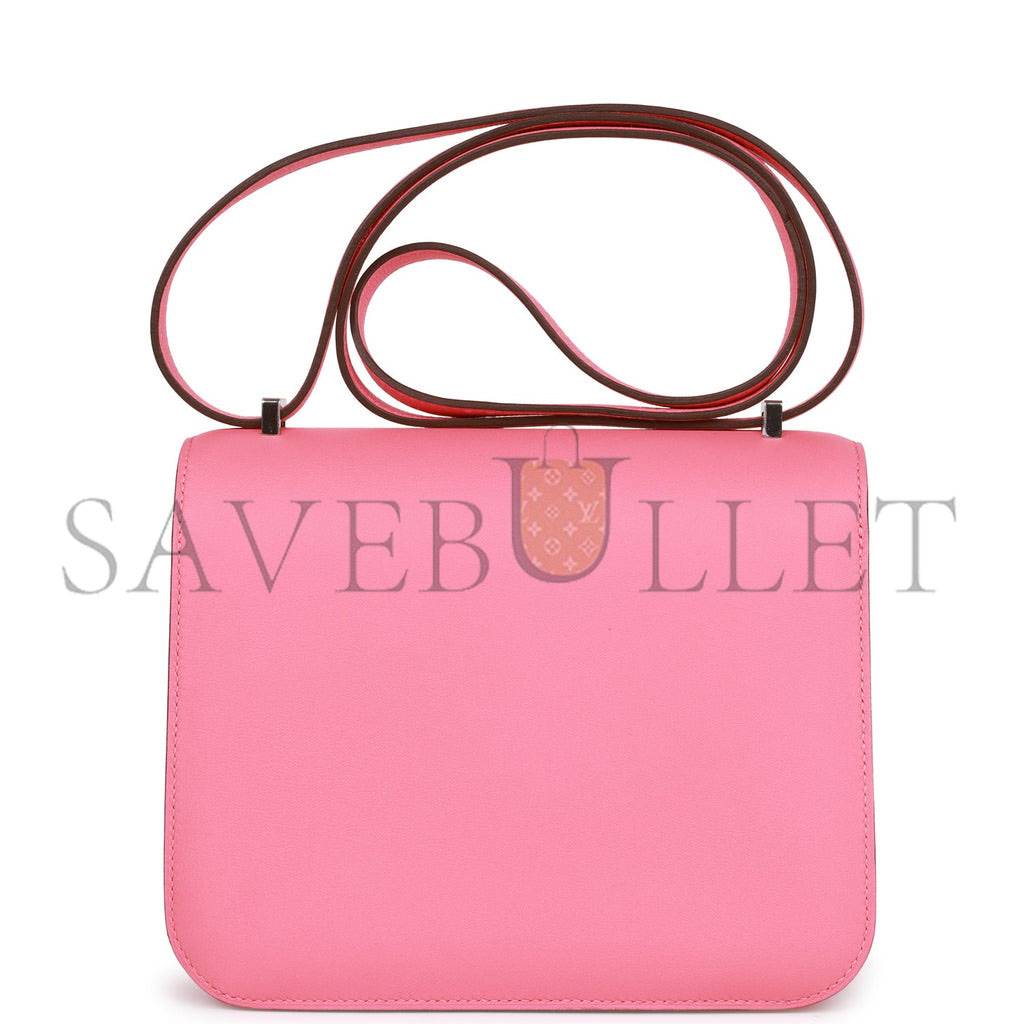 H**mes constance 18 rose azalee swift palladium hardware 39827910099038 (18cm)