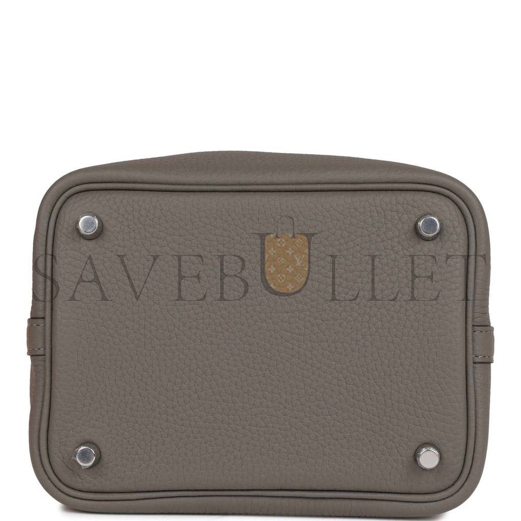 H**mes picotin lock 18 gris meyer clemence palladium hardware (18*13*18cm)