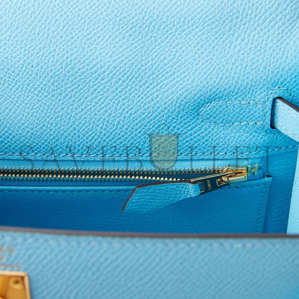 H**mes kelly sellier 25 celeste epsom gold hardware (25*17*7cm)