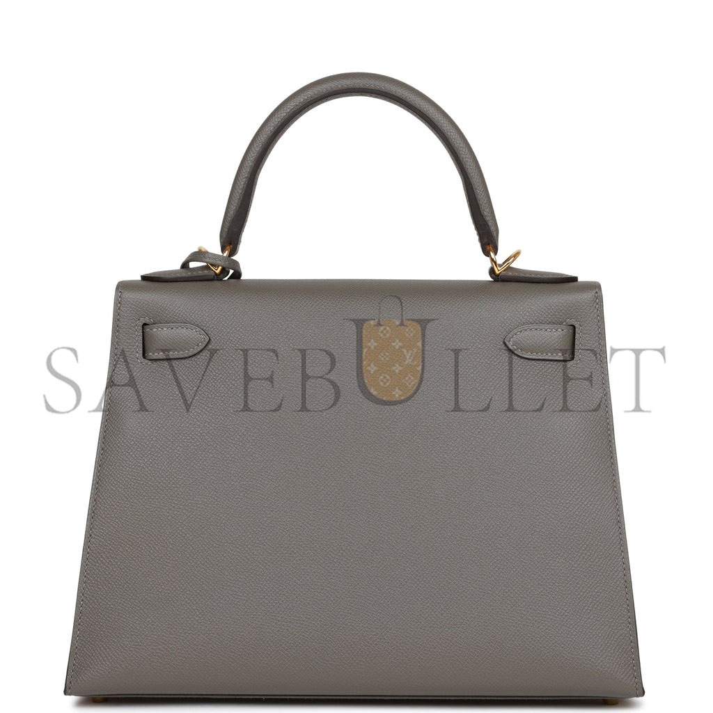H**mes kelly sellier 28 gris meyer epsom gold hardware (28*22*10cm)