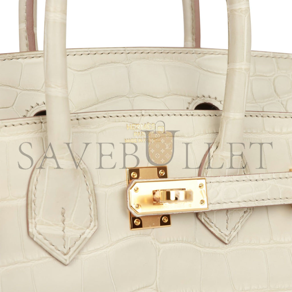 H**mes birkin 25 beton matte alligator gold hardware handmade (25*19*12cm)