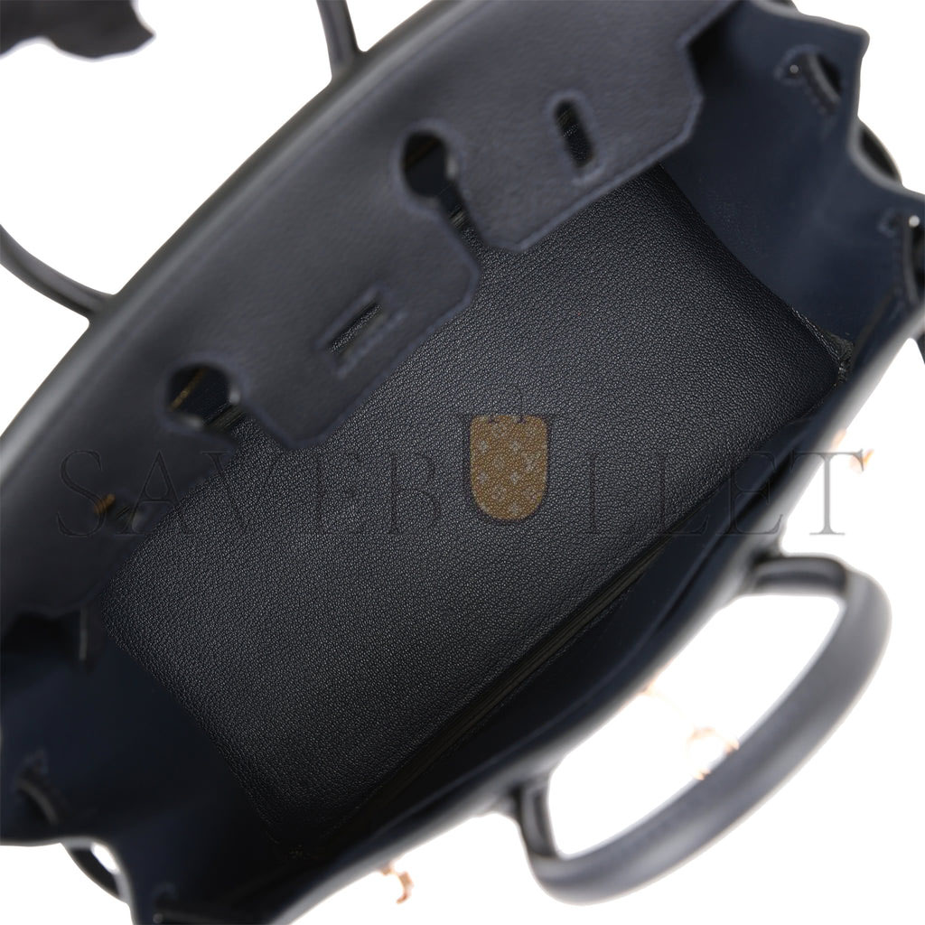 H**mes birkin 25 bleu saphir lizard palladium hardware handmade (25*19*12.cm)