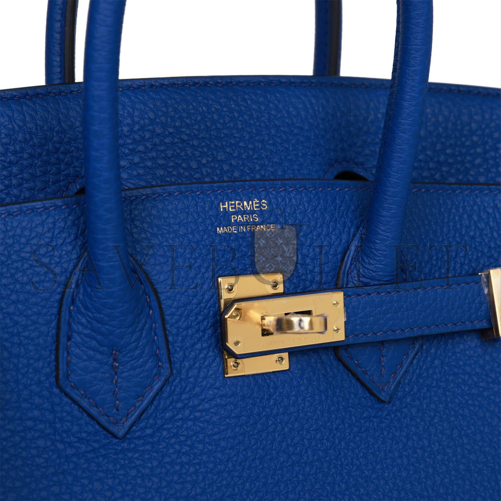 H**mes birkin 25 bleu royal togo gold hardware handmade (25cm)