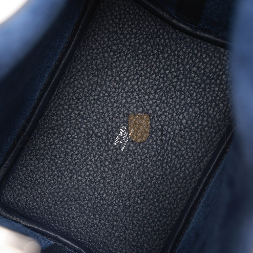 H**mes picotin lock 18 bleu nuit clemence palladium hardware (18*13*18cm)