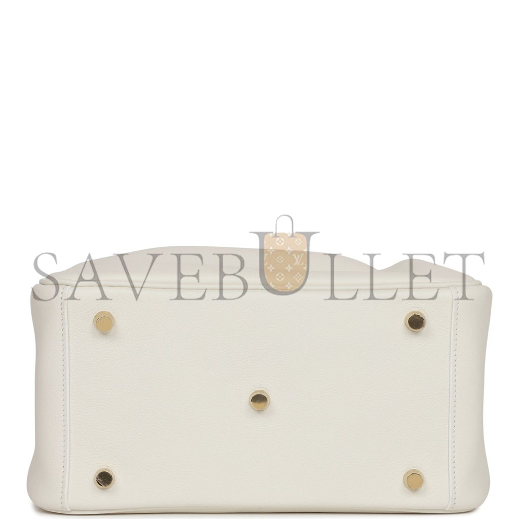 H**mes lindy 26 white evercolor gold hardware (26*18*12cm)