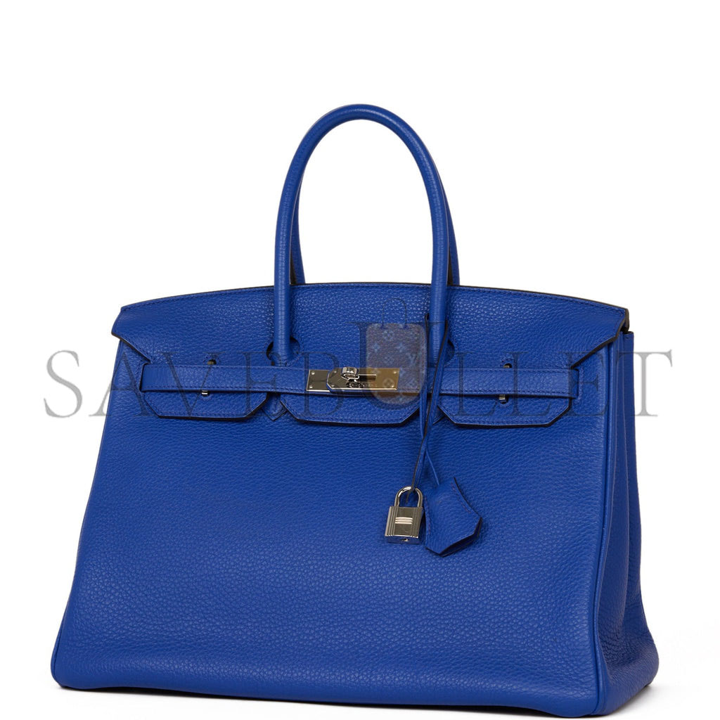 H**mes birkin 35 bleu electric togo palladium hardware (35cm)