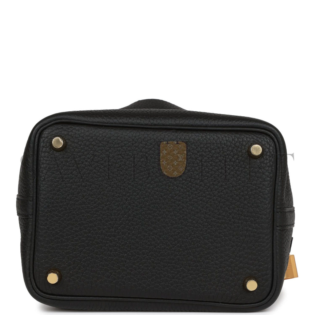 H**mes picotin lock 18 black matte alligator and clemence touch gold hardware (18*13*18cm)