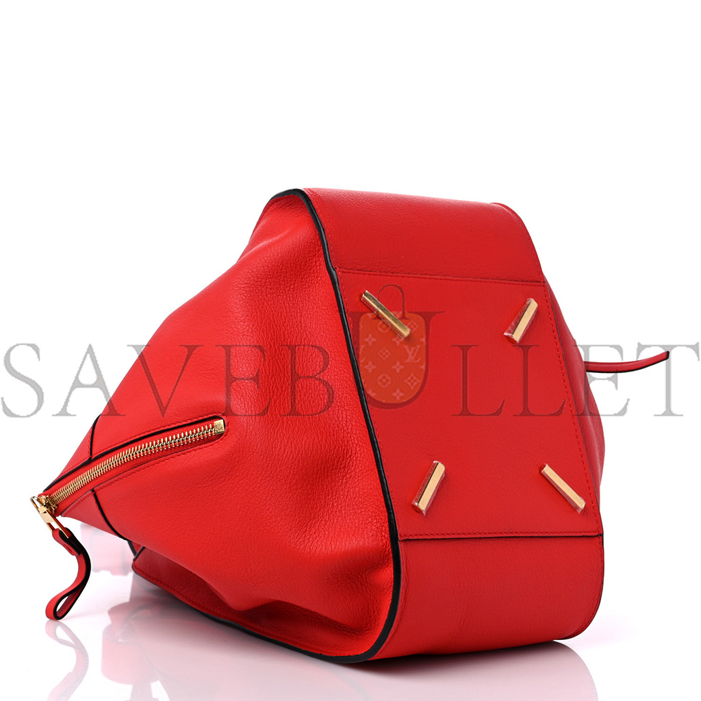 l*ew* calfskin small hammock shoulder bag scarlet red (30*25*13.5cm)
