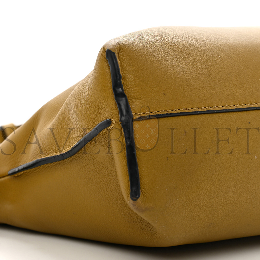 l*ew* calfskin mini flamenco knot clutch ochre (22*19*7cm)