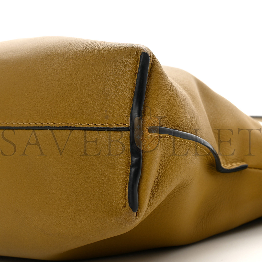 l*ew* calfskin mini flamenco knot clutch ochre (22*19*7cm)