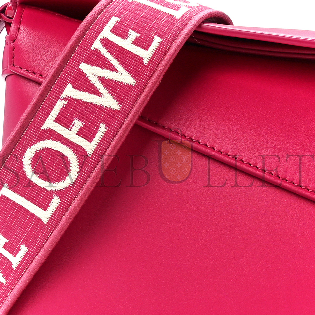 l*ew* satin calfskin monochrome small puzzle edge bag ruby red glaze (24*16.5*10.5cm)