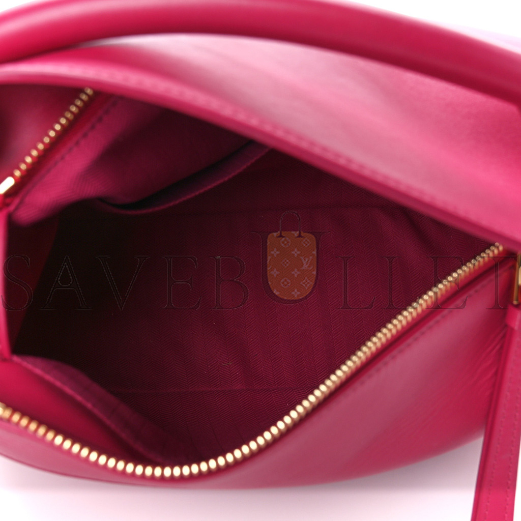 L0ew* satin calfskin monochrome small puzzle edge bag ruby red glaze (24*16.5*10.5cm)