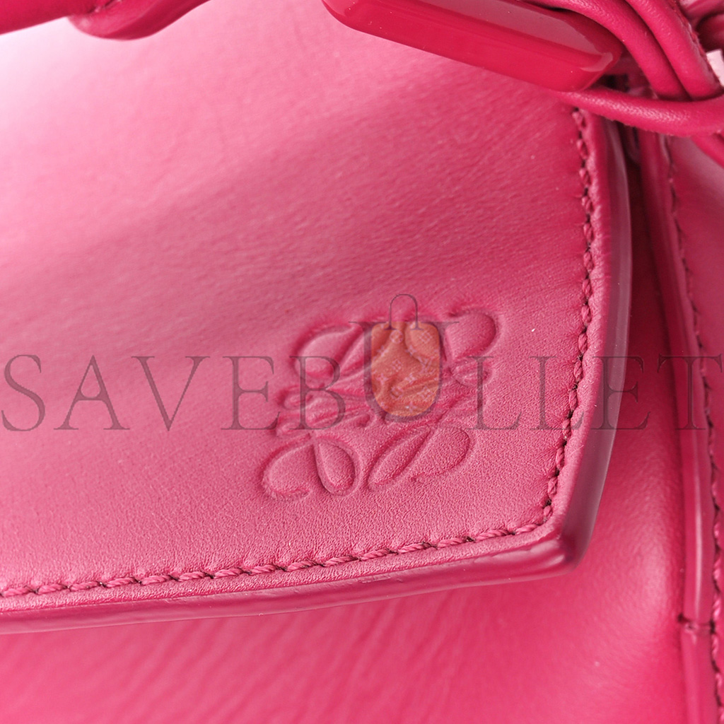 L0ew* satin calfskin monochrome small puzzle edge bag ruby red glaze (24*16.5*10.5cm)