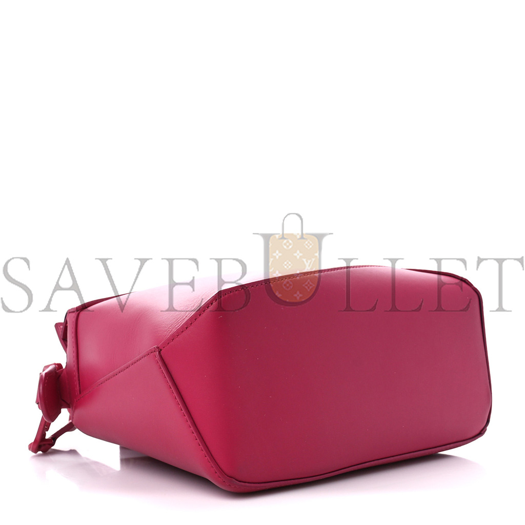 L0ew* satin calfskin monochrome small puzzle edge bag ruby red glaze (24*16.5*10.5cm)