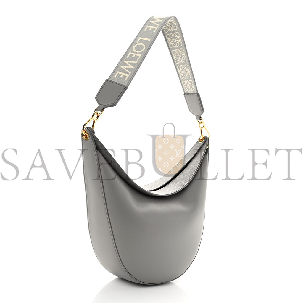 l*ew* satin calfskin jacquard luna bag pearl grey (26*22*8cm)