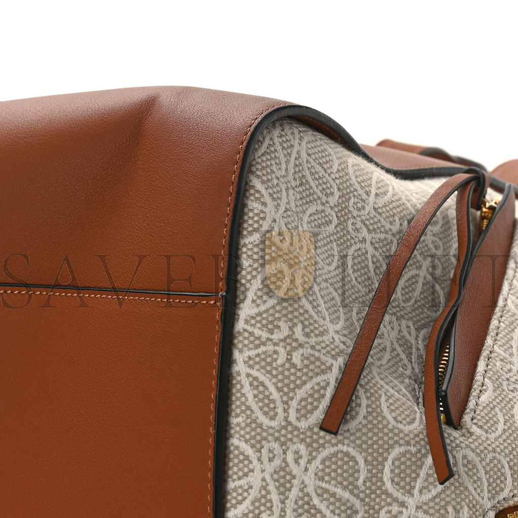 l*ew* calfskin canvas anagram small hammock shoulder bag ecru tan (30*25*13.5cm)