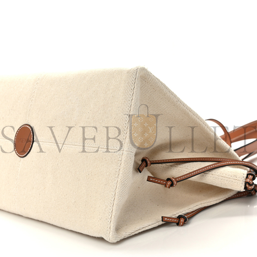 l*ew* canvas calfskin small cushion tote beige (32*23*15cm)