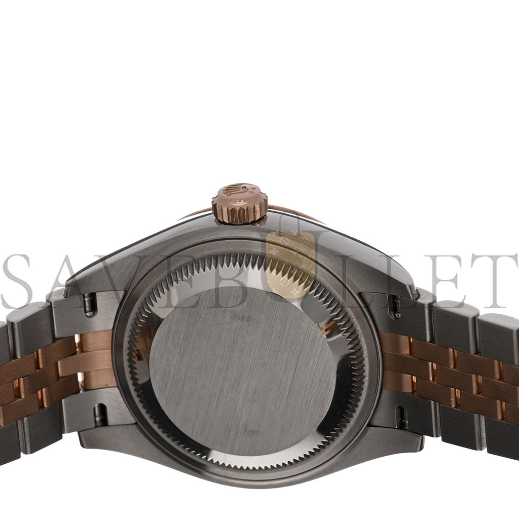 R*l*x stainless steel 18k everose gold 28mm oyster perpetual datejust watch chocolate roman 279171