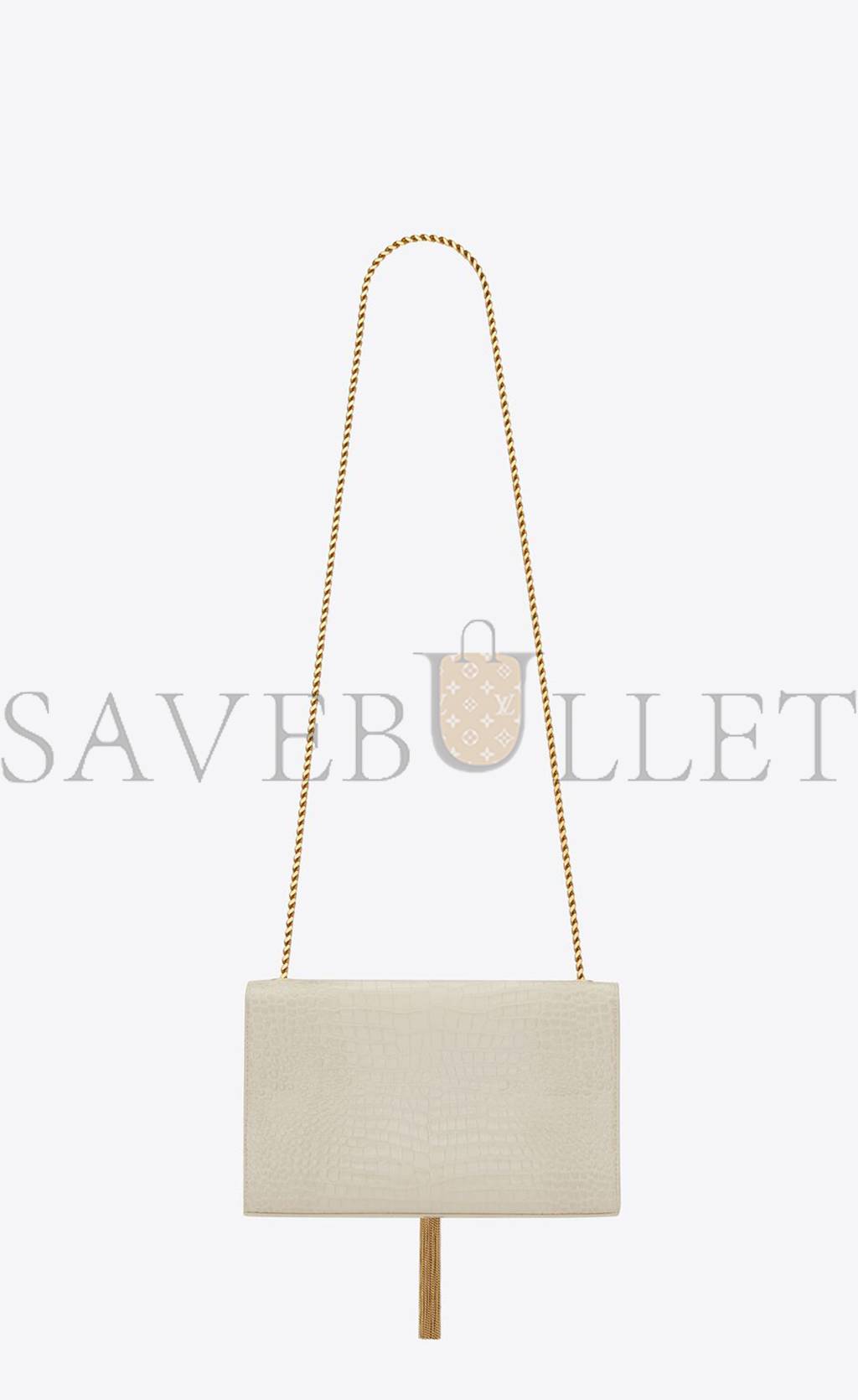 Y*L kate medium chain bag with tassel in crocodile-embossed shiny leather 354119dnd0j9207 (24*14.5*5.5cm)