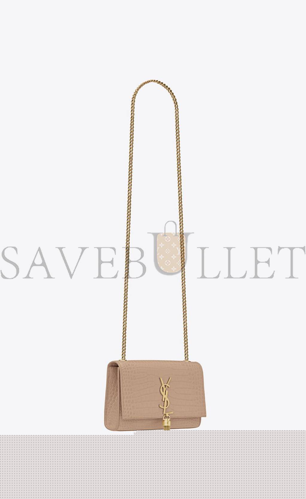 Y*L kate small chain bag with tassel in crocodile-embossed shiny leather 474366dnd0j2721 (20*12.5*5cm)