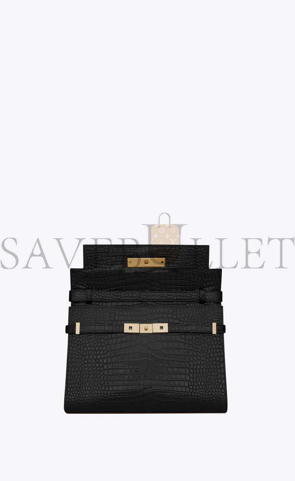 Y*L manhattan shoulder bag in crocodile-embossed shiny leather 579271dnd0j1000 (29*20*7.5cm）
