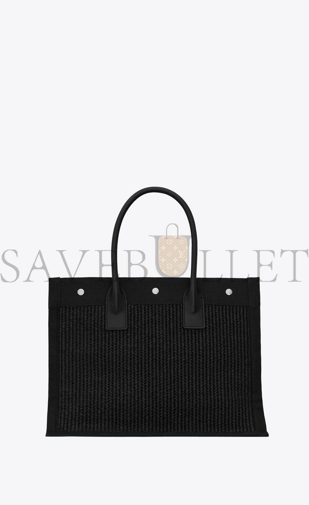 Y*L rive gauche small tote bag in raffia and leather 6174812m21e1050 (39*31*18cm)
