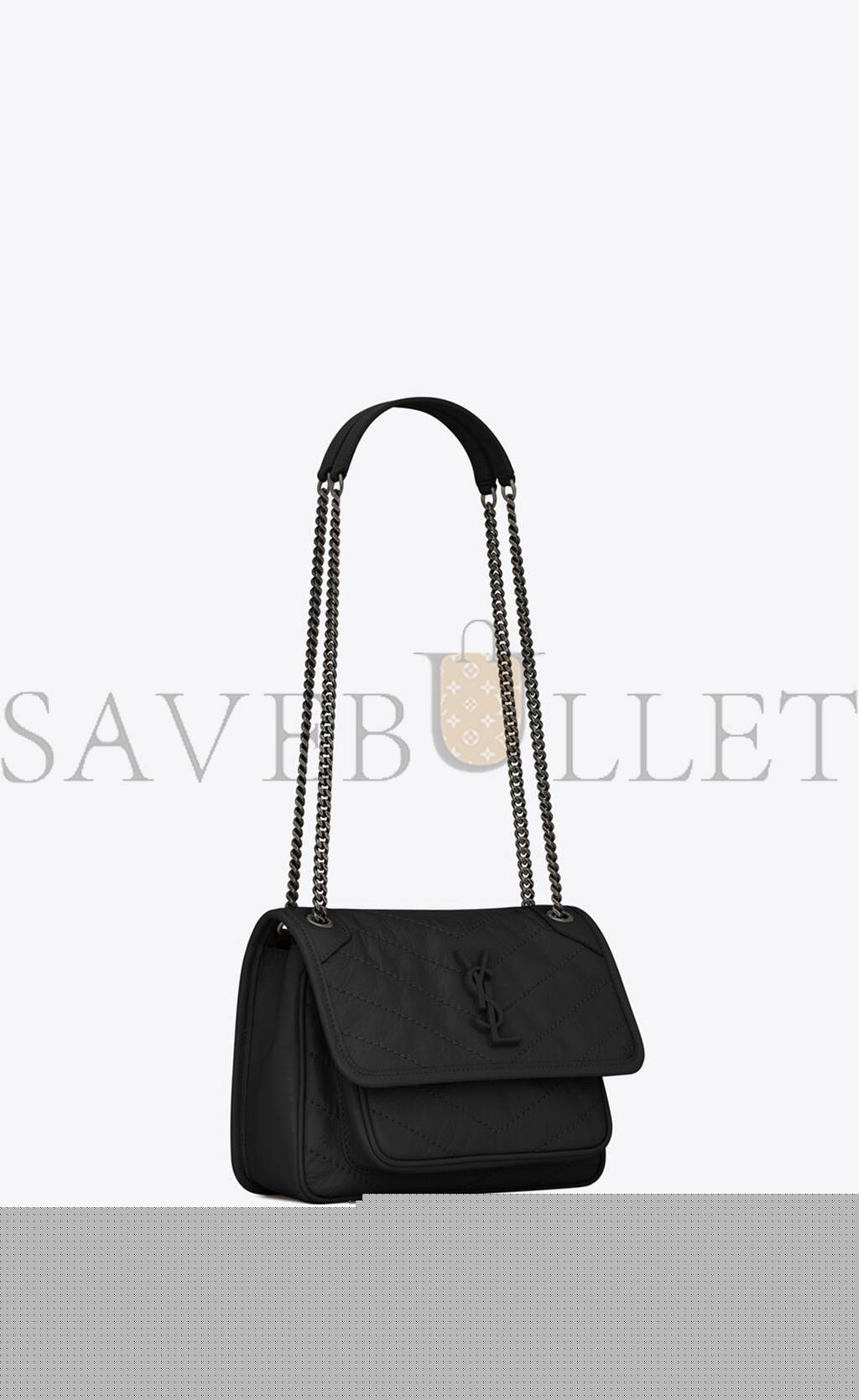 Y*L niki baby chain bag in crinkled vintage leather 6331600en041000 (21*16*7.5cm)