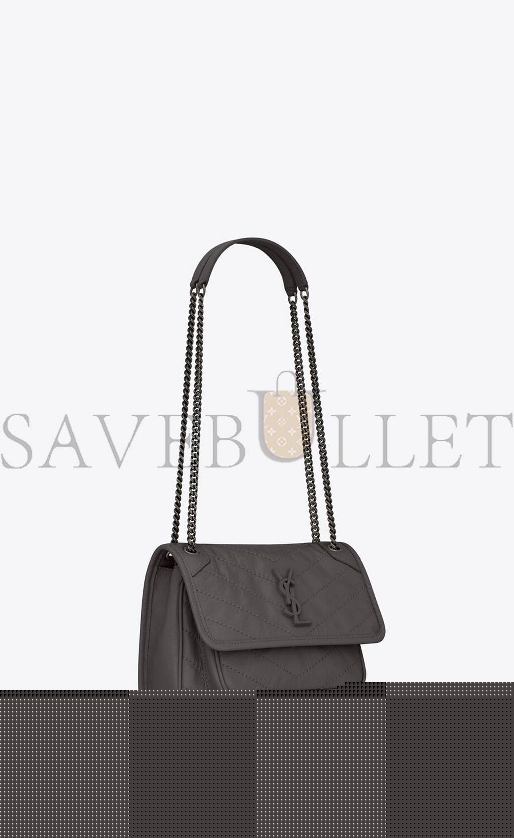 Y*L niki baby chain bag in crinkled vintage leather 6331600en041112 (21*16*7.5cm)