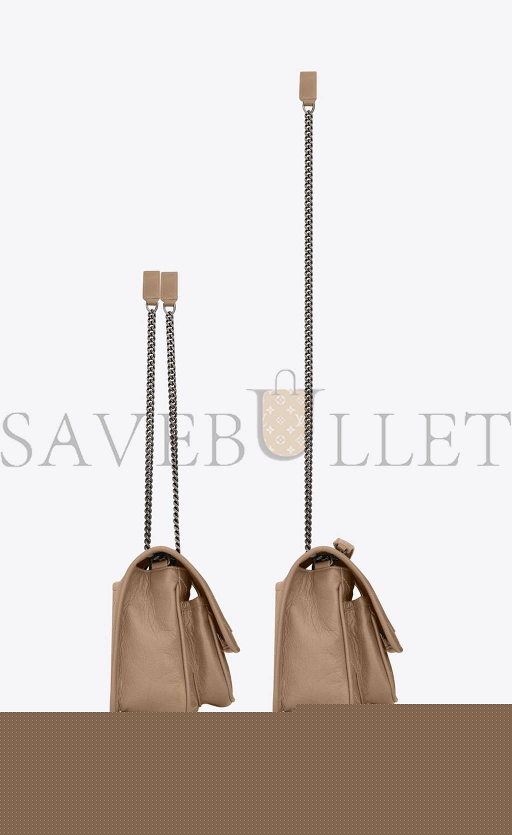 Y*L niki baby chain bag in crinkled vintage vegetable-tanned leather 6331601yg042826 (21*16*7.5cm)