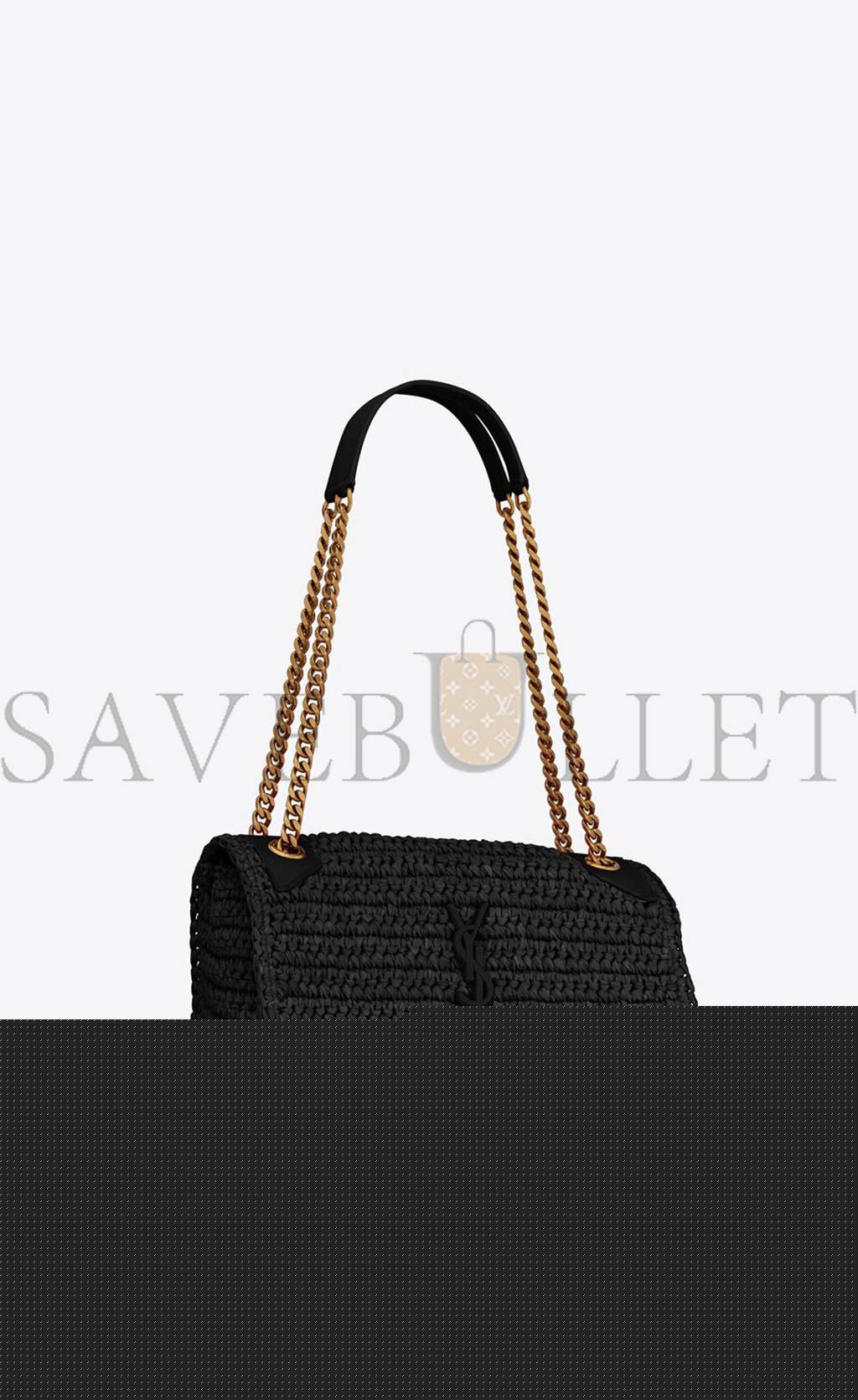 Y*L niki medium chain bag in raffia and leather 633187gg66w1000 (28*20*8.5cm)