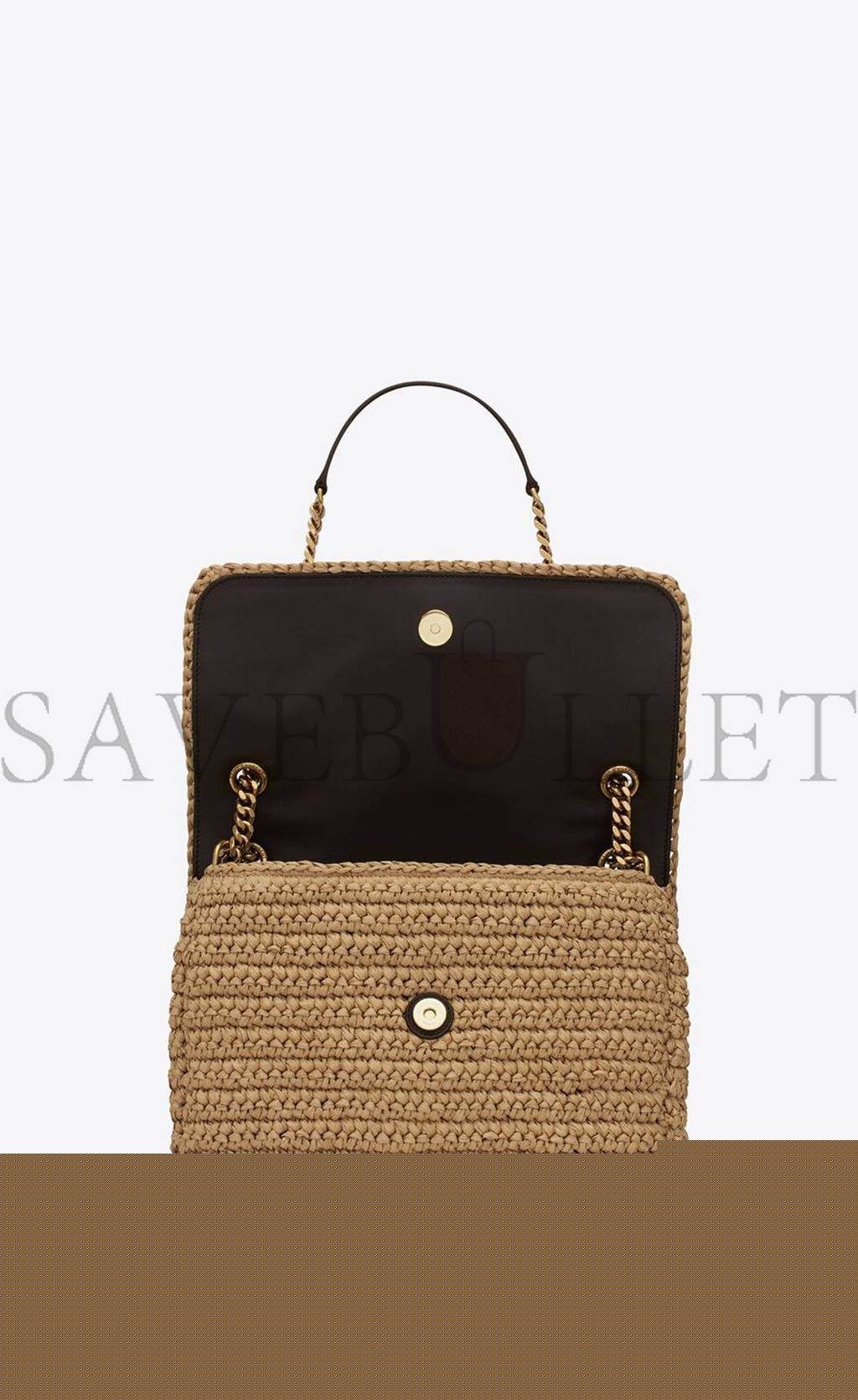 Y*L niki medium chain bag in raffia and leather 633187gg66w7069 (28*20*8.5cm)