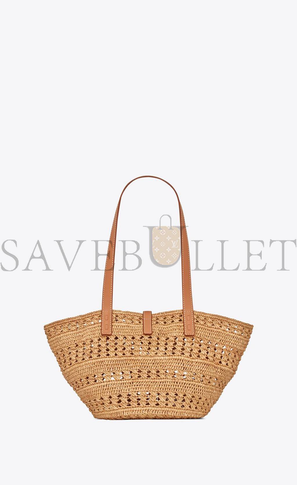 Y*L panier small bag in crochet raffia and smooth leather 685618gaaac2080 (38*21*20cm)