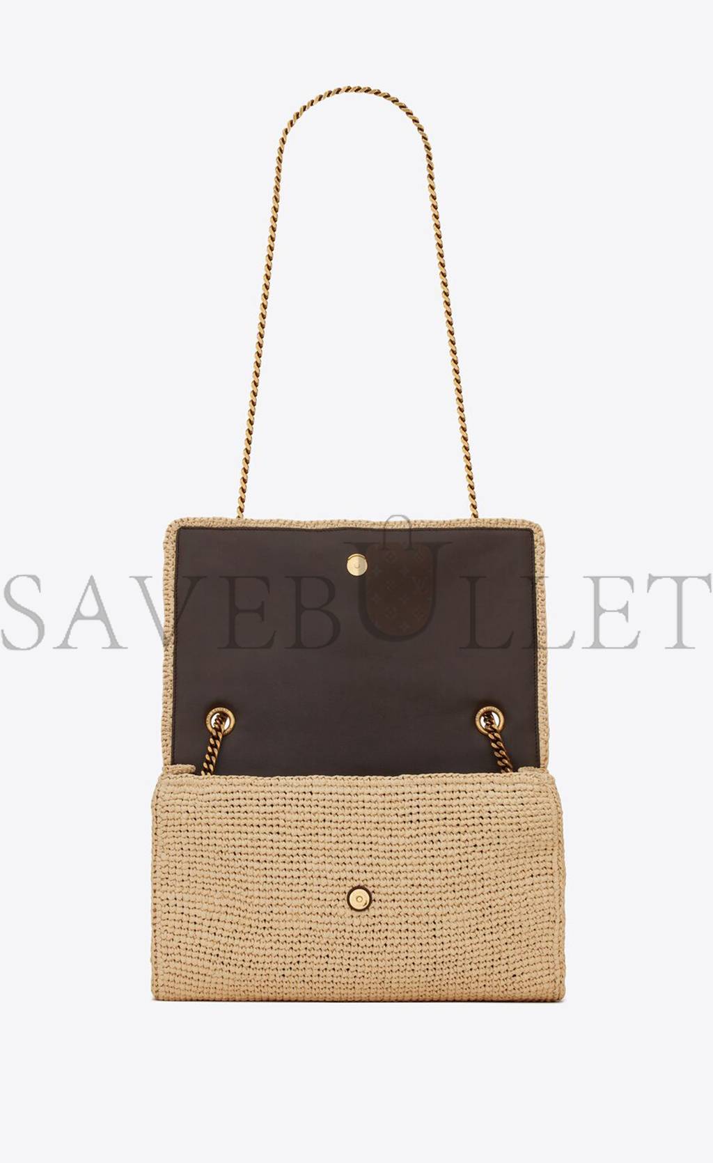 Y*L kate medium chain bag in raffia and smooth leather 698637gaaa92069 (28.5*20*6cm)
