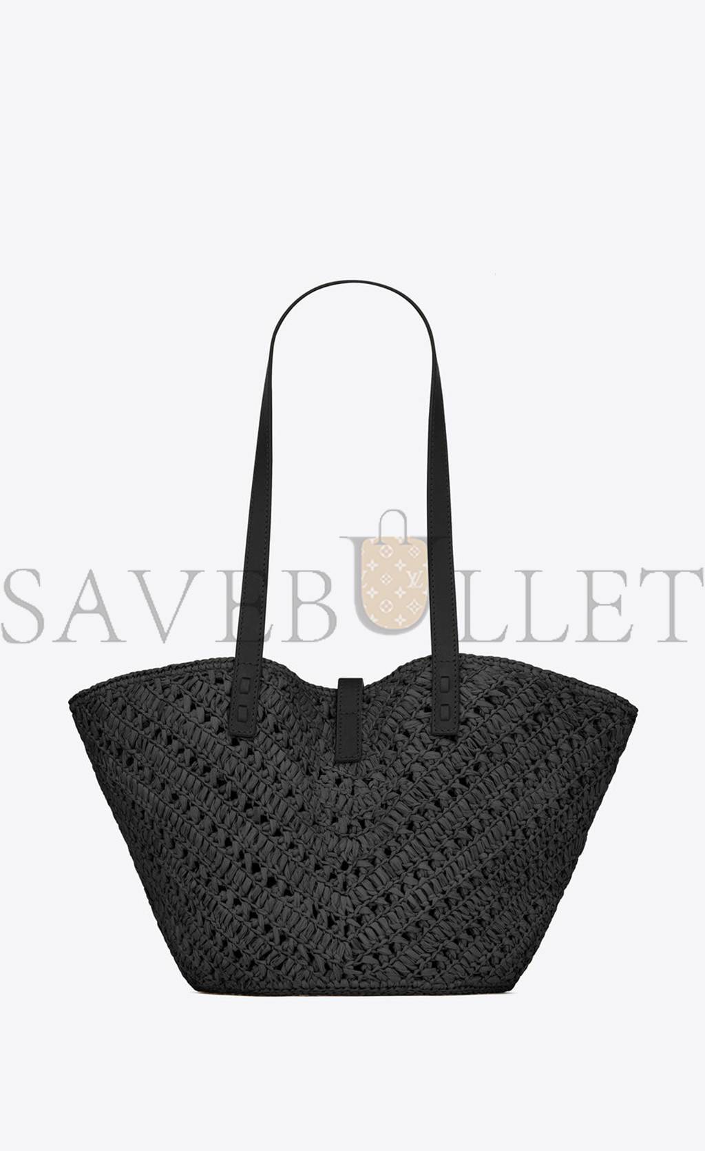Y*L panier small in raffia and vegetable-tanned leather 751240gaadp1000 (38*21*20cm)
