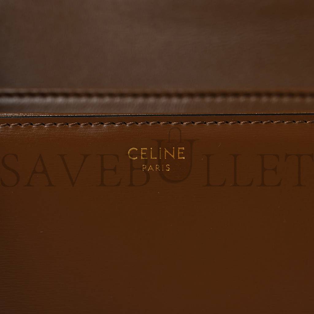 Ce**e shiny calfskin teen triomphe tan (18*14*6cm)