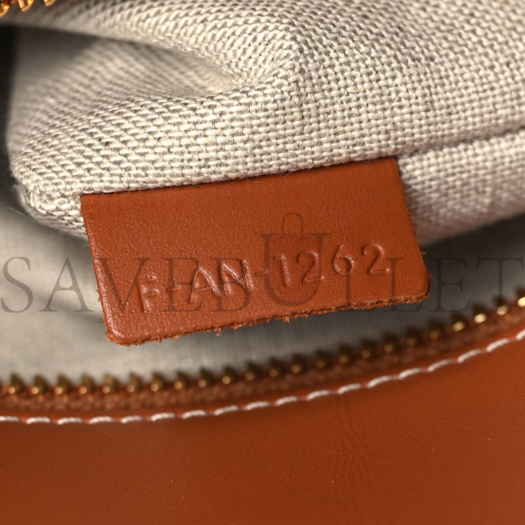 Ce**e all over textile calfskin small vertical cabas natural tan black (32*29*8cm)