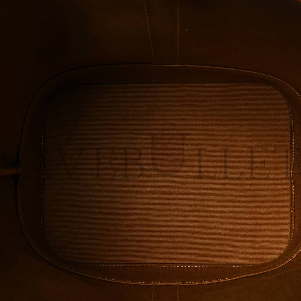 Ce**e triomphe canvas calfskin medium bucket bag tan (27*23*18cm)