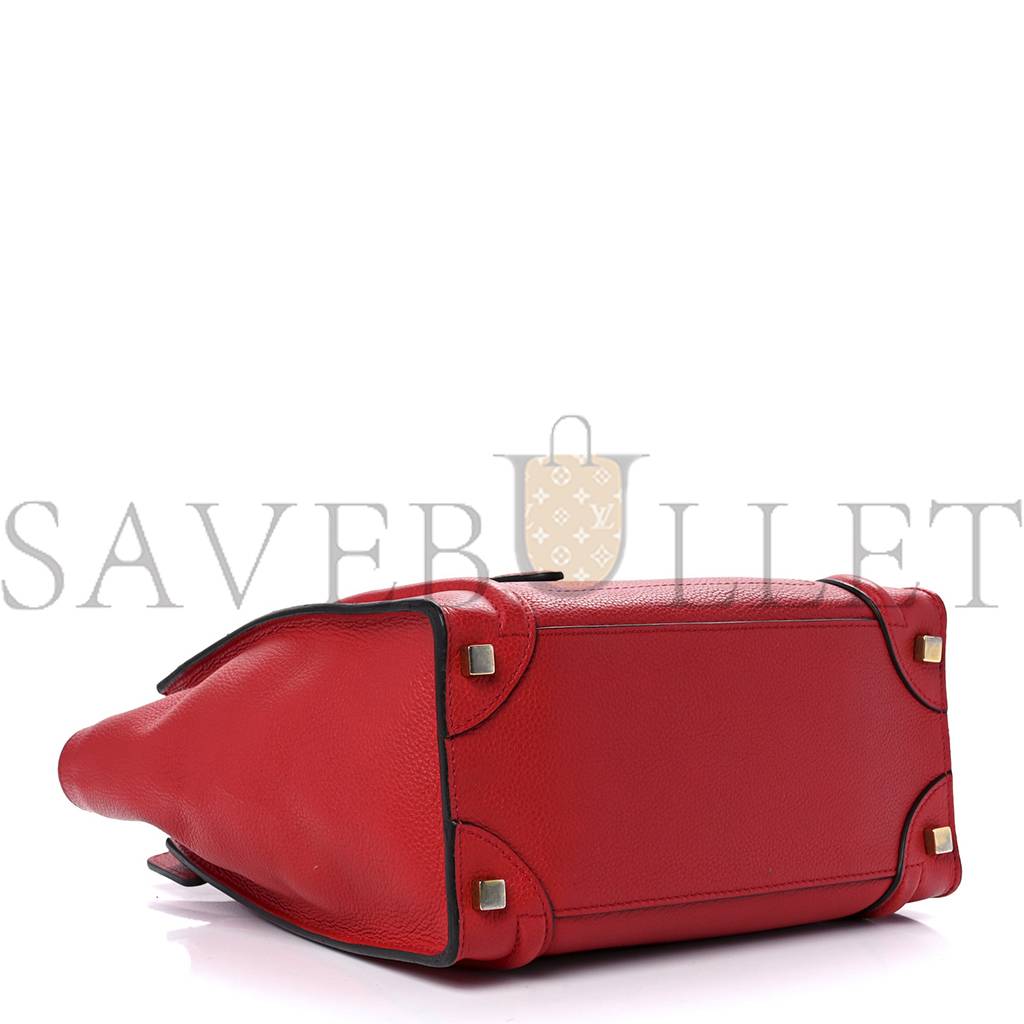 Ce**e drummed calfskin micro luggage red (26*25*13cm)