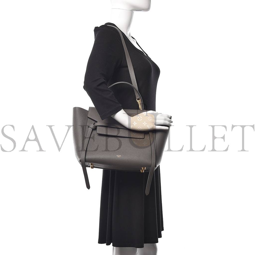 Ce**e grained calfskin mini belt bag grey (28*22*18cm)