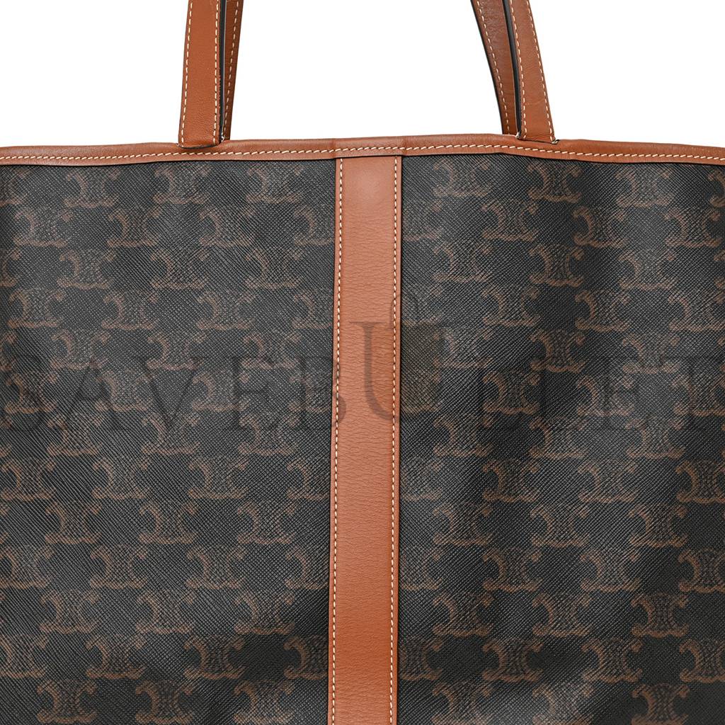 Ce**e triomphe canvas calfskin medium cabas bag tan (31*30*18cm)