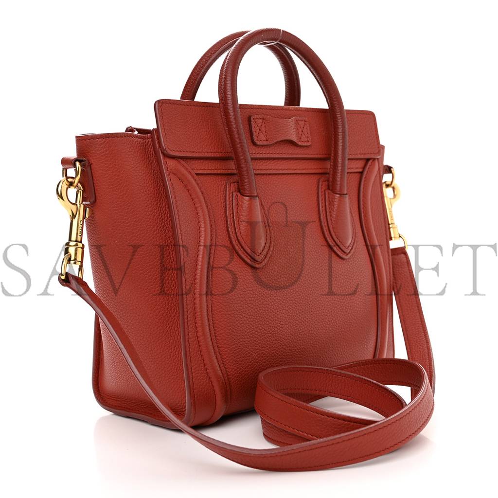 Ce**e drummed calfskin nano luggage red (20*20*10cm)