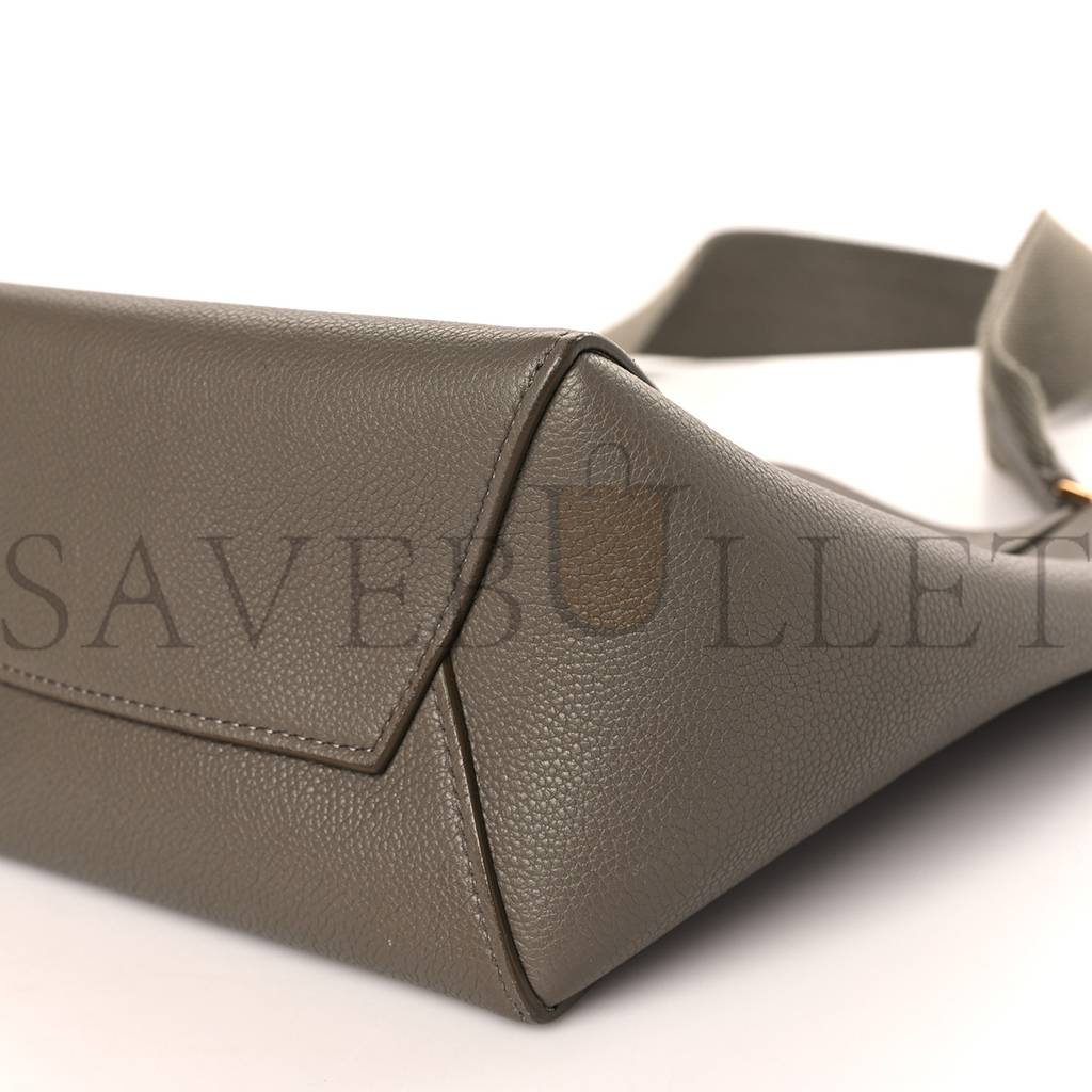 Ce**e soft grained calfskin small sangle bucket bag taupe (25*18*12cm)